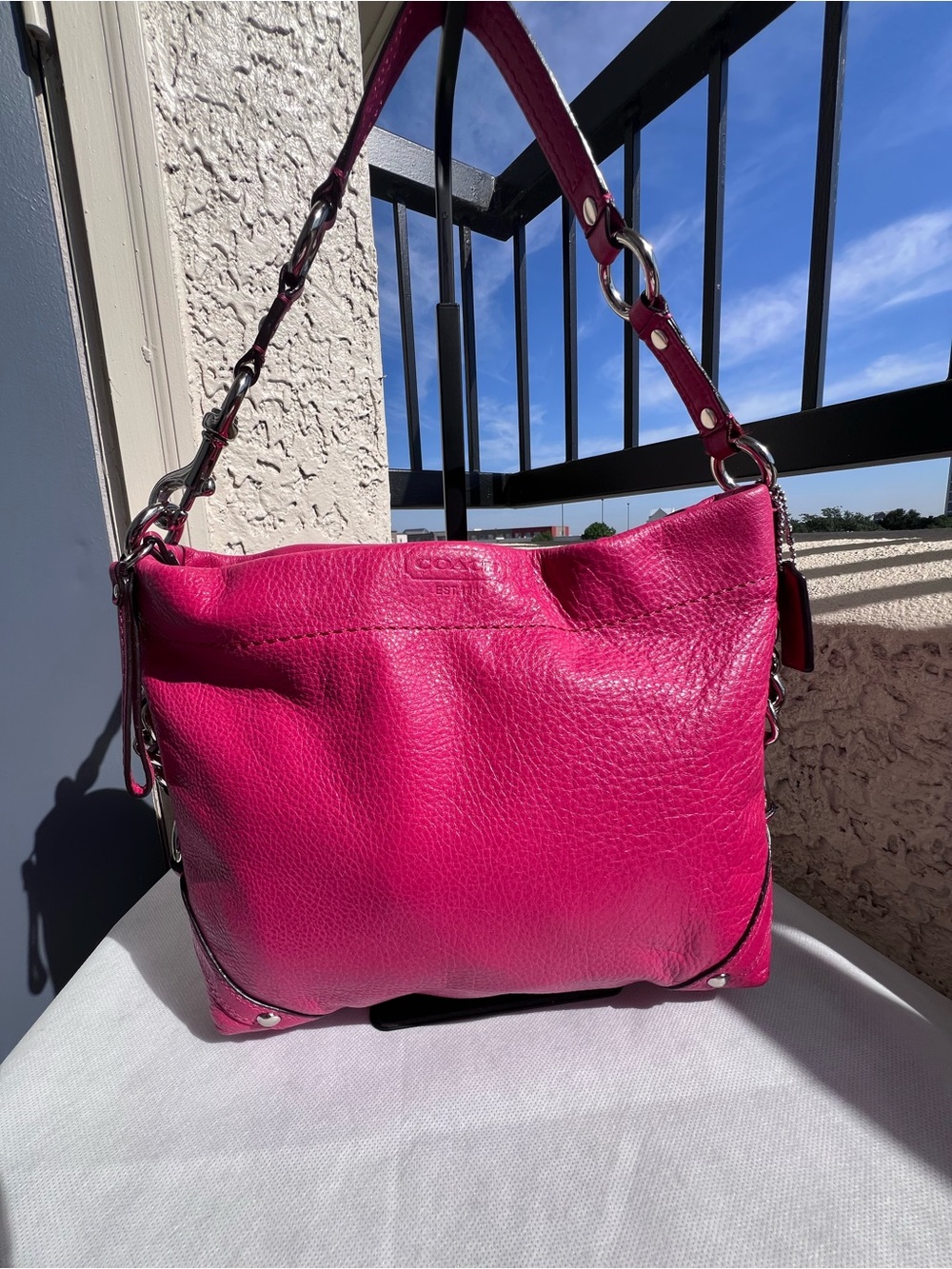 Coach Carly Shoulder Bag - Pink Leather
